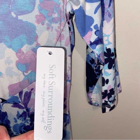 Soft Surroundings Dress Womens XS Vivienne Garden Blue Maxi Feminine Boho NWT - Picture 11 of 14